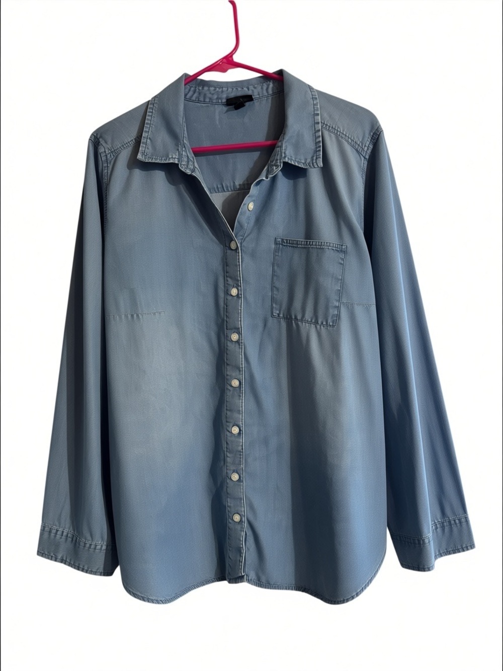 Torrid Light blue Denim Style Chambray Button Down Shirt Size 1